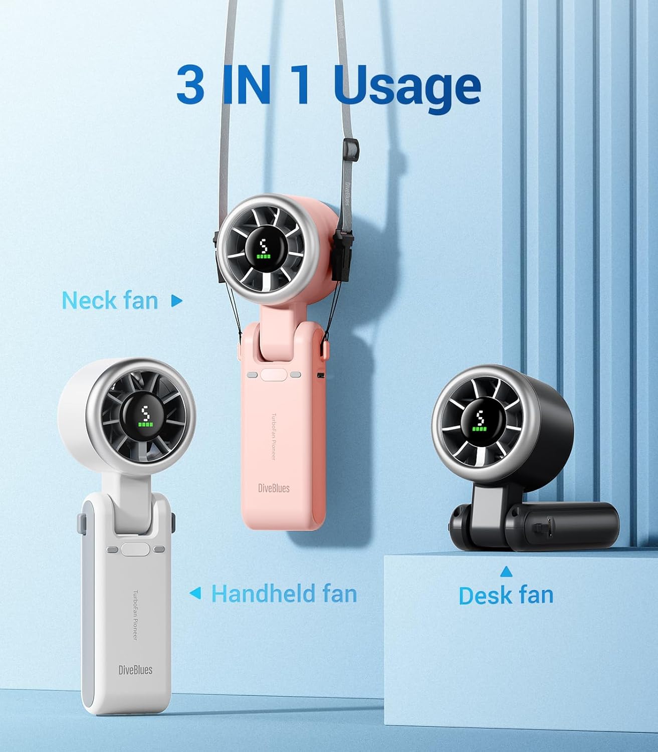 TurboCool 3-in-1 Handheld Fan