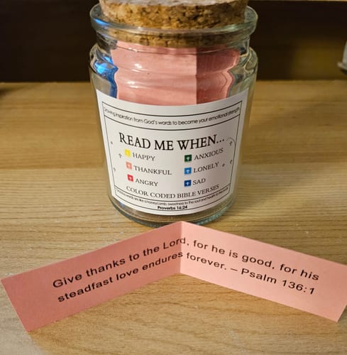 90-Day Bible Verses Jar – Handmade Gift